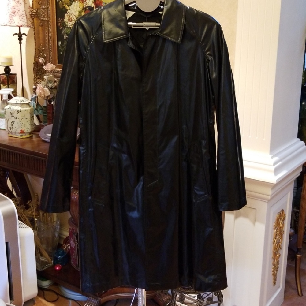Men's black raincoat